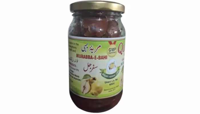 Safarjal Ka Murabba (also known as Murabba‑e‑Bahi) is a luxurious fruit preserve crafted from succulent quince fruit and pure honey.